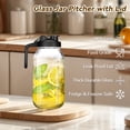 thumbnail image 4 of JUNLIN Glass Pitcher,Glass Mason Jar Pitcher with Lid & Spout, 64 oz (2 Quart) Leak-proof Wide Mouth Jug for Cold Brew Coffee, Iced Beverage, Sun Tea, Juice., 4 of 9