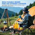 thumbnail image 3 of Mesa Plegable Portatil Tipo Portafolio para Jardin Escritorio Cámpings Comedor Ligera Tablero Soporte de Metal Resistente Mesa de Trabajo Comedor Cocina Multiusos, Grande Mesa Negra, 3 of 4