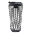 thumbnail image 1 of Abstract Travel Mug, Monotone Round Leafy Items, Steel Thermal Cup, 16 oz, by Ambesonne, 1 of 2