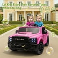 thumbnail image 4 of Xuanlur 24V 160W Licensed Dodge RAM 2500 Ride on Toy for Big Kids, 2 Seater Ride On Car with Remote Controll, Ride on Truck w/4-Wheel Suspension, Storage, Dual-Speed Modes, Soft Start & Stop (Pink), 4 of 7