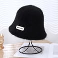 thumbnail image 2 of IROINNID Women's Bucket Hat Cozy Plush Winter Warm Windproof Fisherman Cap Outdoor Daily Wear,Black, 2 of 6