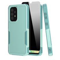 NIFFPD Samsung Galaxy A33 5G Case with Screen Protector (Anti Spy Privacy) Tough Rugged Shockproof Protective Phone Case for Galaxy A33 5G Light Green