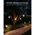 thumbnail image 3 of Yinghao 6 pack Solar Crackle Glass Ball Lantern Outdoor Waterproof Clear Sphere Hang 30 LED for Garden Lawn Yard Patio Porch Decor, Automatic on/off Design, 3 of 9