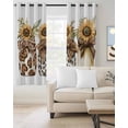 thumbnail image 2 of Spring Sunflower Glass Bottle Blackout Curtains for Bedroom Living Room Darkening Curtains 54 Inch Long Brown Bow Leopard Short Curtain for Small Window Treatment Insulated Grommet Drapes 42"x54"x2, 2 of 9