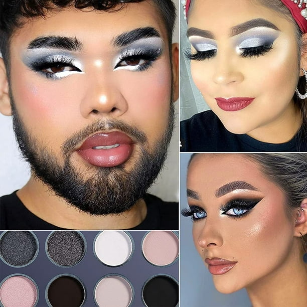 DELANcI Smokey grey Black Eyeshadow Palette Pigmented Velvety