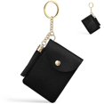 thumbnail image 1 of Small PU Leather Card Holder Credit Card ID Card Purse Coin Holder with Tassel and Keyring, 1 of 4