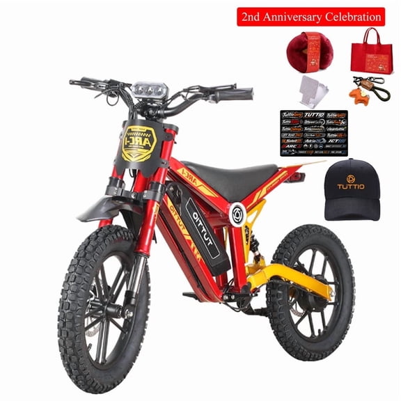 TUTTIO ARC-I Electric Dirt Bike for Kids Aged 8-13, 750W & 22MPH Electric Motorcycle with 5 Speed Modes and LED Light Parking Lot Usage
