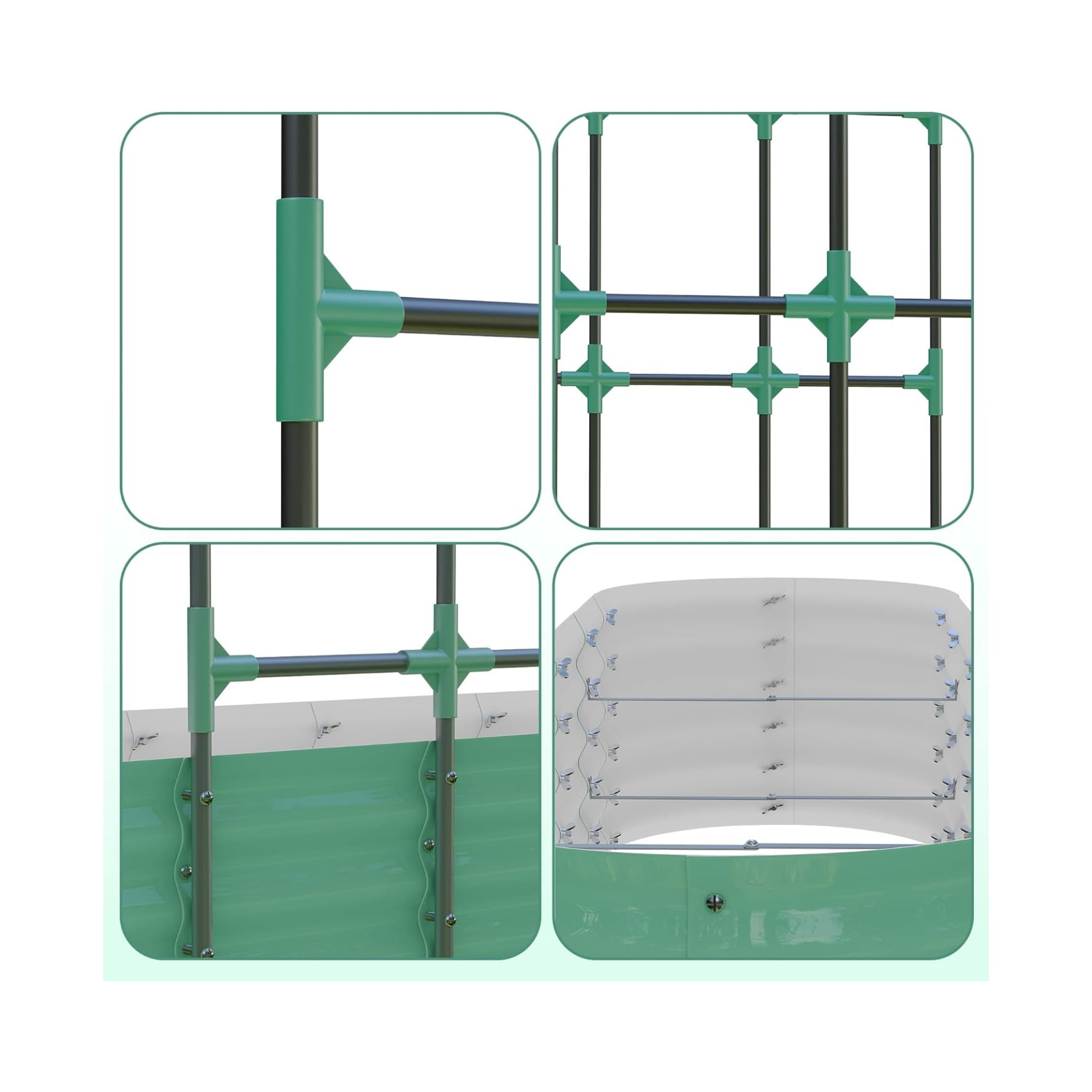 Steel Raised Garden Bed Kit with 89" Rust-Proofs Trellis Arch - 2 in 1 Vertical Gardening System for Climbing Plants & Flowers | Heavys-Duty Outdoor Planter Box Tool-Free Assembly