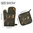 thumbnail image 2 of Yayeee Oven Mitts and Pot Holder Set of 2 Heat Resistant Kitchen Gloves Baking Hot Pad, Green Forest Fox Pattern, 2 of 5