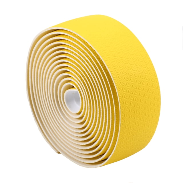 Tignapoo High-Density PU Bicycle Handlebar Tape in Yellow - Comfortable, Shock-Resistant Grip with Anti-Slip EVA Foam, Includes End Plugs for Secure Fit and Easy Installation