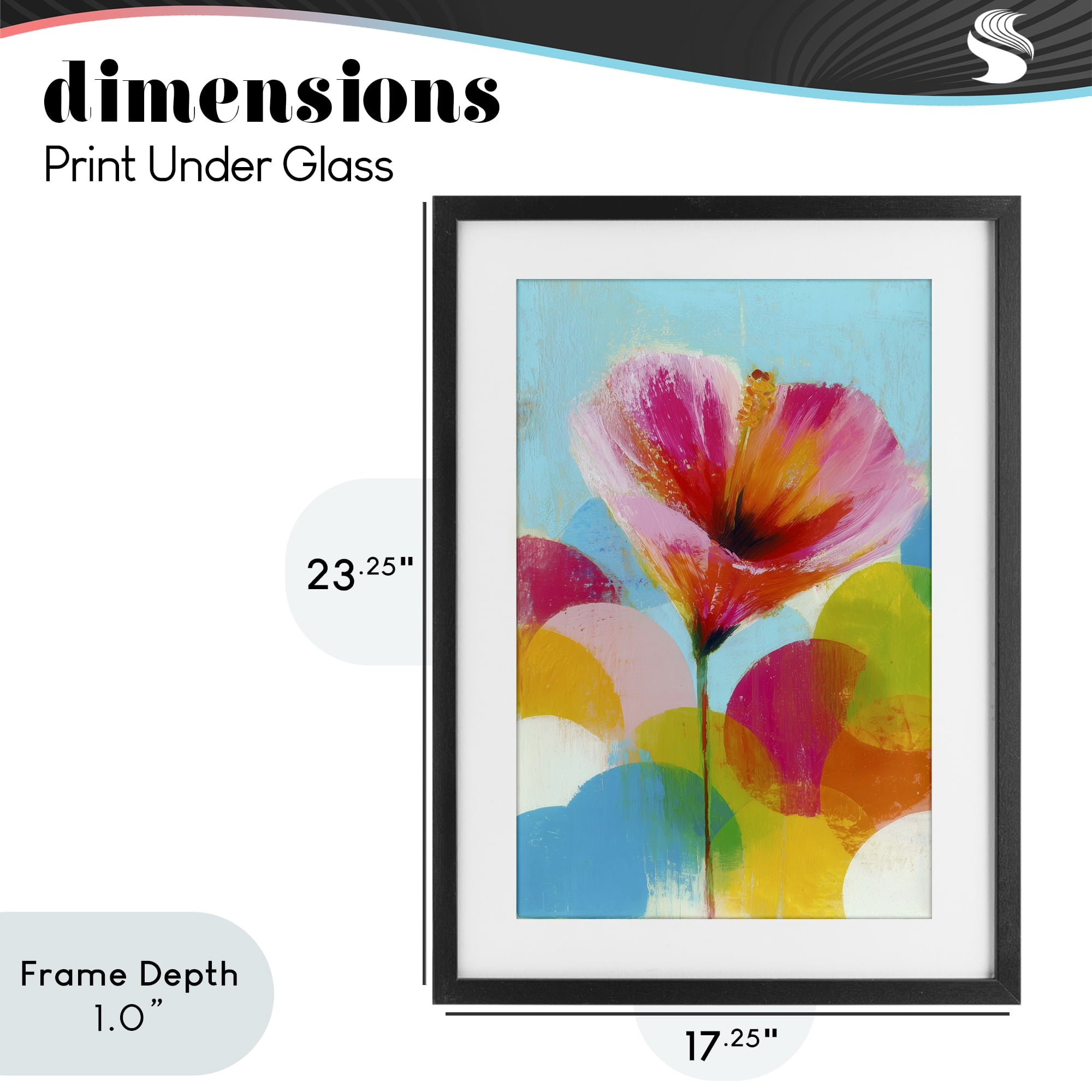 Stupell Industries Hibiscus In The Sun Black Framed Print Under Glass, design by Chromatic Storm Studio