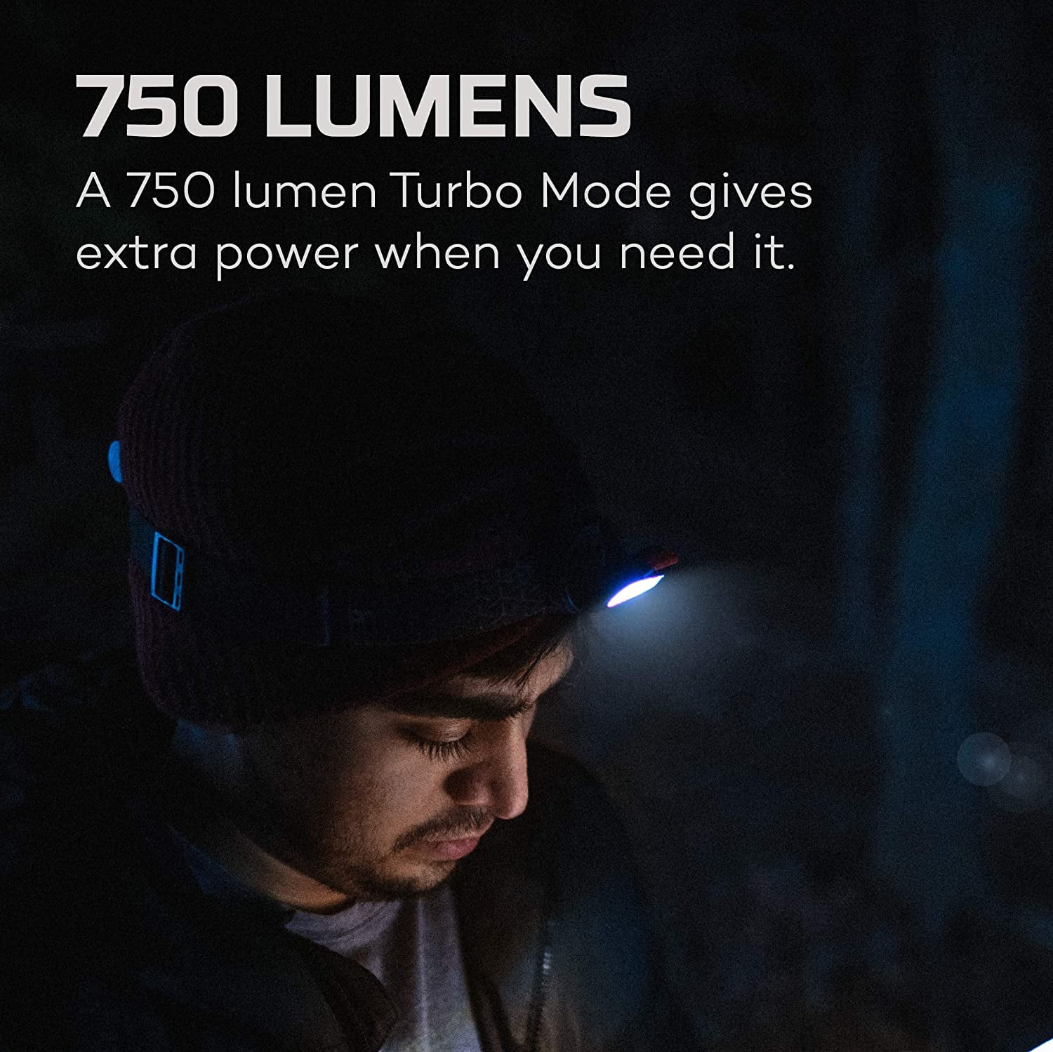 NEBO Einstein 750 Lumen Outdoor Compact Easy Tilt Camping Headlamp with Red Light, Turbo Modes and Adjustable Strap