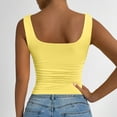 thumbnail image 5 of longantii Women's Square Neck Cropped Camisole, Slimming Fit Ruched Sleeveless Running Tank Top for Summer Fashion Clothing 2026 Yellow S, 5 of 7