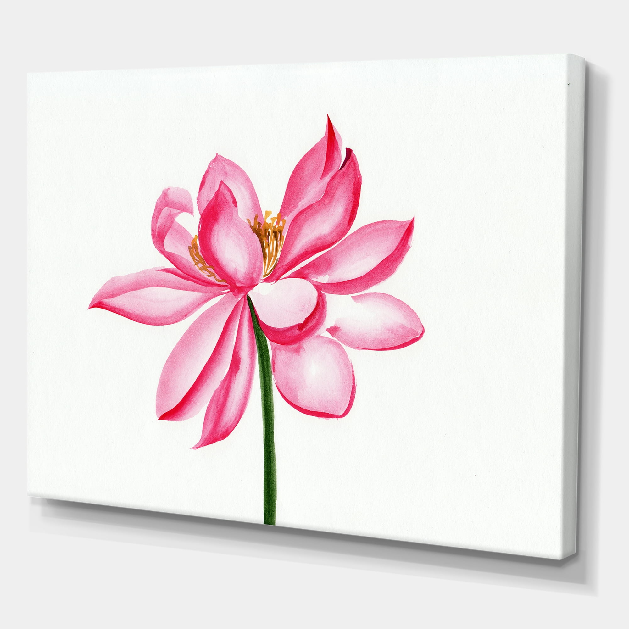 Designart ' Ancient Detail of A Pink Lotus ' Traditional Canvas Wall Art Print