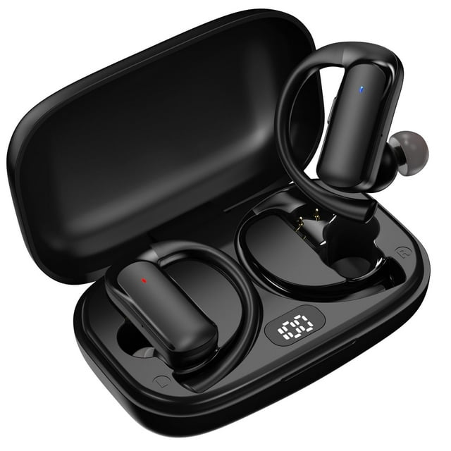 Cshidworld T60 Bluetooth Audífonos Deportivos, Audífonos Inalámbricos con Pantalla Digital LED, 40 Horas de Tiempo de Reproducción, Bluetooth 5.3 para Audífonos, Sonido Premium de Running, Deportes,