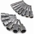 thumbnail image 1 of Magnetic Nut Setter Driver Drill Bit Set, 6-19mm Metric Nut Drivers, Bolt and Nut Remover Tool, 14 Pieces Nut Extractor Socket, , 65mm Length, 1 of 5