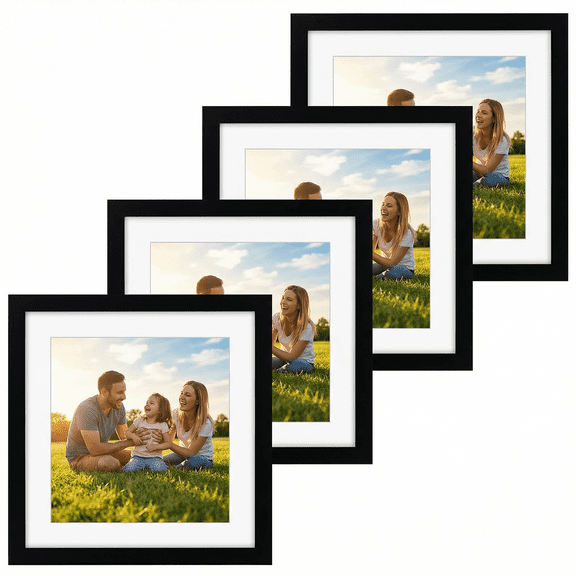 Cozymood 6 pack Black Composite Wood Picture Frames, 8 x 10 Gallery Wall Frame Set