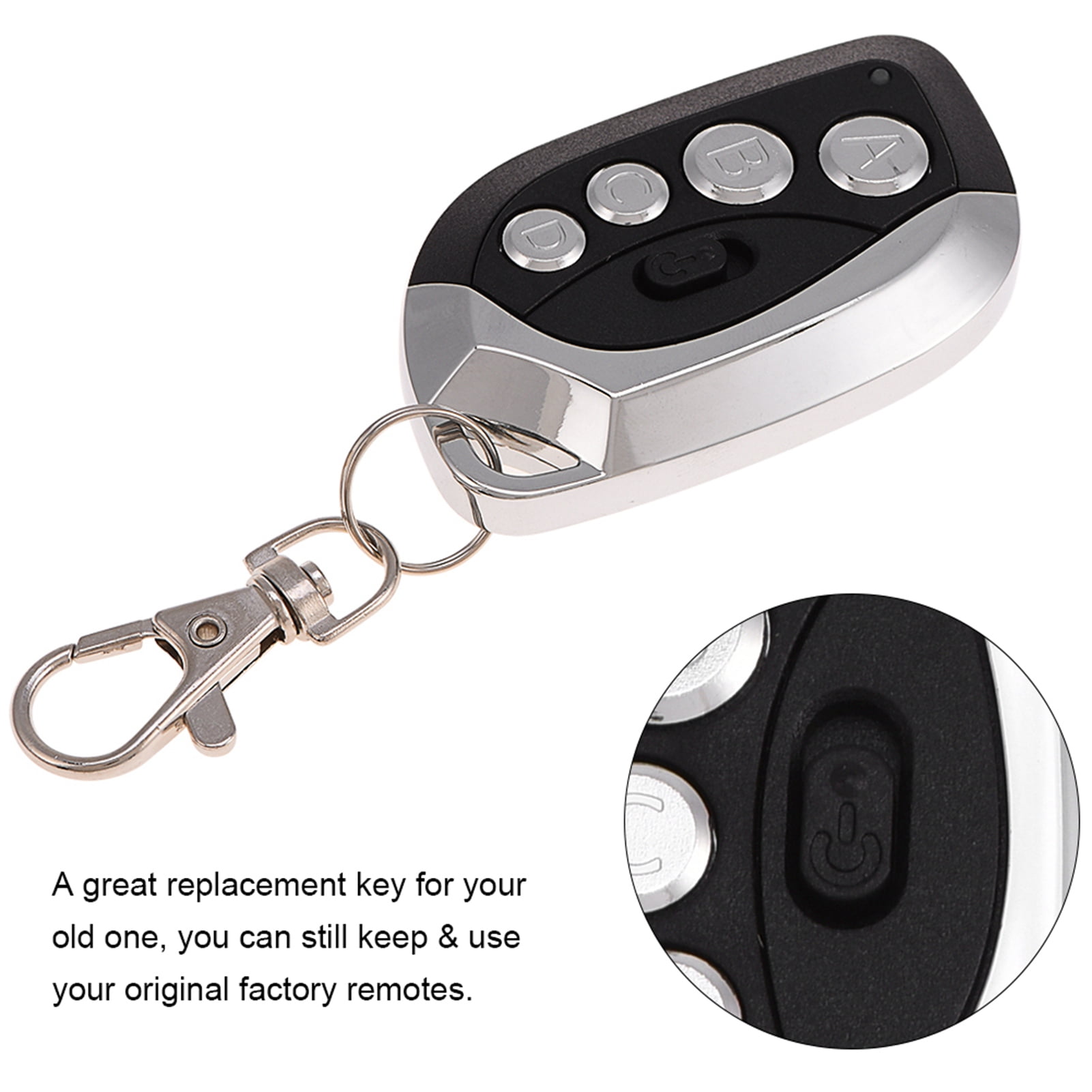 433.92MHz Remote Control Duplicator – 4-Channel Cloning Key Fob For Garage Doors, Gates, And Alarm Systems (Golden)