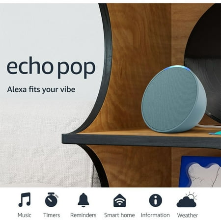 Echo Pop (newest model), Our smallest Alexa speaker, Fits in any room, Midnight Teal