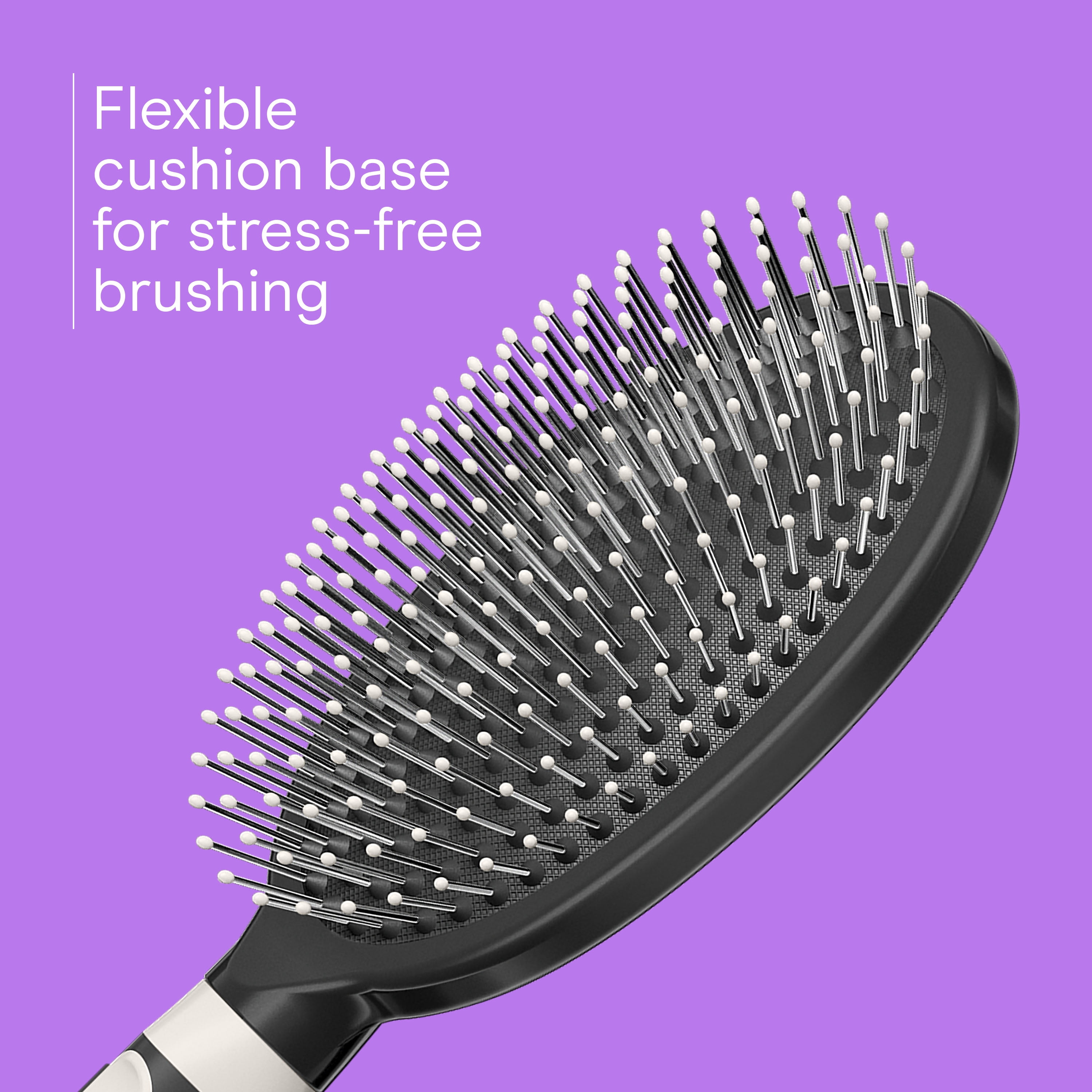 (6 pack) Conair Grip & Glide Wire Bristle Cushion Hair Brush with Rubber-Grip Handle, Colors Vary