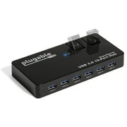 Plugable USB Hub, 10 Port - USB 3.0 5Gbps with 48W Power Adapter and Two Flip-Up Ports
