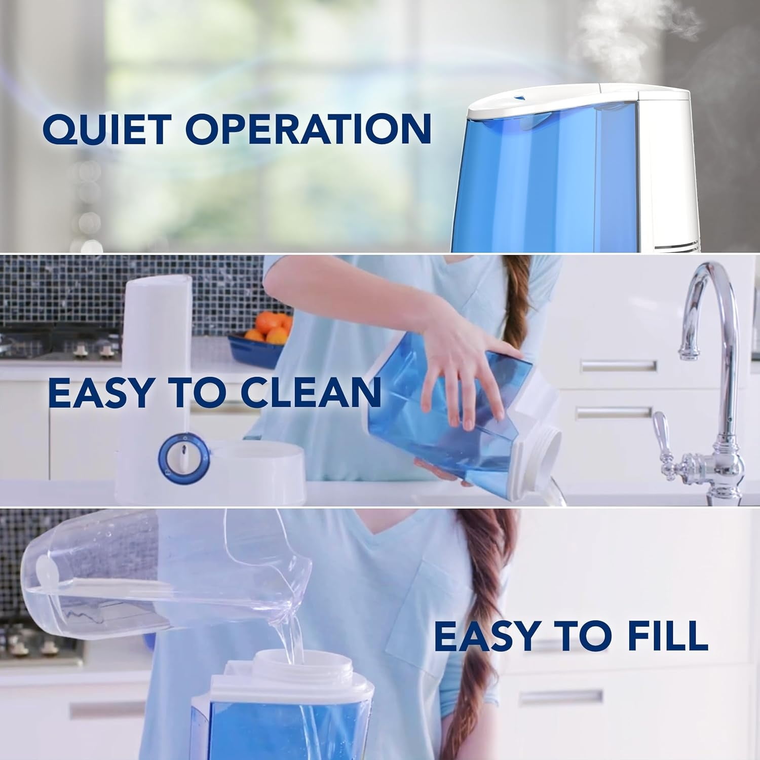 Warm Mist Humidifier - Air Humidifier for Bedroom, Home & Large Room, Baby, Kids and Adults Soothing Steam Vaporizer for Cough, Congestion, Allergies & Dry Air,