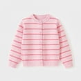 thumbnail image 2 of Edvintorg Button Up Cardigan for Girls Stripe Crewneck Long Sleeve Knit Sweater 2-8Years Uniform Sweaters Kids Clothes Girls, 2 of 6