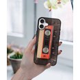 thumbnail image 5 of WIRESTER Shockproof Soft Rubber Cover Case for Apple iPhone 16 6.1" 2024, Red Vintage Cassette Tape, 5 of 5