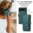 thumbnail image 4 of Crossbody Wallet Case for Google Pixel 6 Pro Chain Lanyard & Wrist Hand Strap Case with Card Slots Zipper Pocket Kickstand, Premium PU Leather Magnetic Clasp Shockproof Flip Cover, Darkgreen, 4 of 9