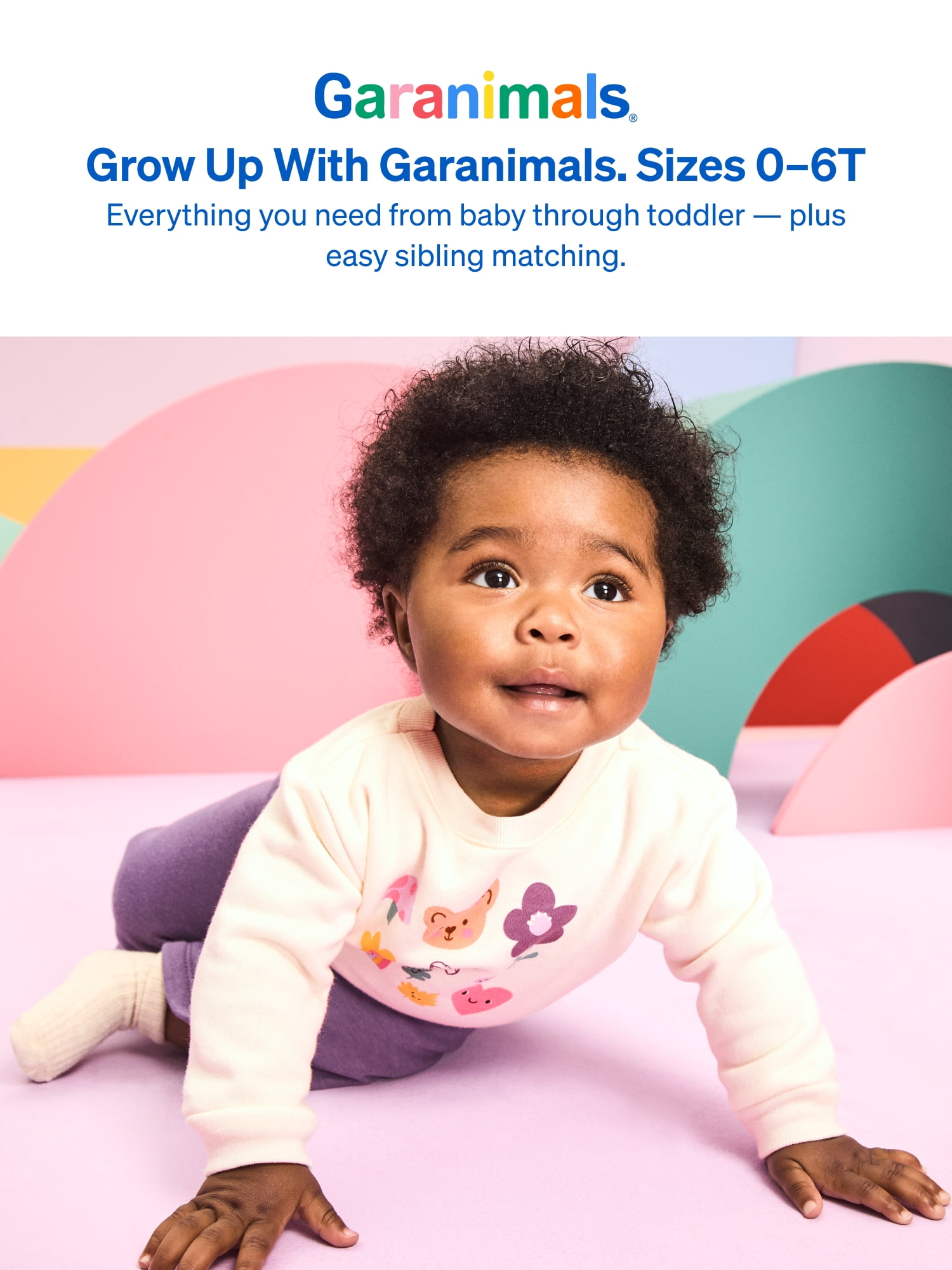 Garanimals Baby & Toddler Girl Fleece Crewneck Sweatshirt, Sizes 0-6T