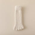 thumbnail image 3 of Xfvqtps Womens Toe Socks Mid Tube Five Fingers Solid Color Simplicity Coral Velvet Fashion Trendy Thick Comfortable Soft Cozy Warm Winter Fuzzy Socks White, 3 of 9