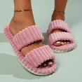 thumbnail image 5 of Agkizg Womens Fall Winter Slippers, House Slippers, Solid Color Open Toe Fuzzy House Slippers Warm Plushes Casual Indoor Winter Home Slippers, 5 of 7