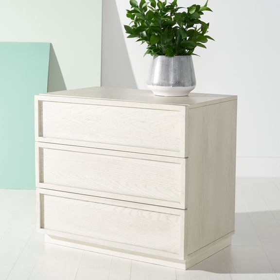 SAFAVIEH Couture Zeus Glam 3-Drawer Dresser, White Wash