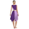 thumbnail image 2 of ranrann Womens Color Block Liturgical Dance Dress Sleeveless Asymmetrical Hem Dresses Dancewear Purple&Light Purple XXL, 2 of 7