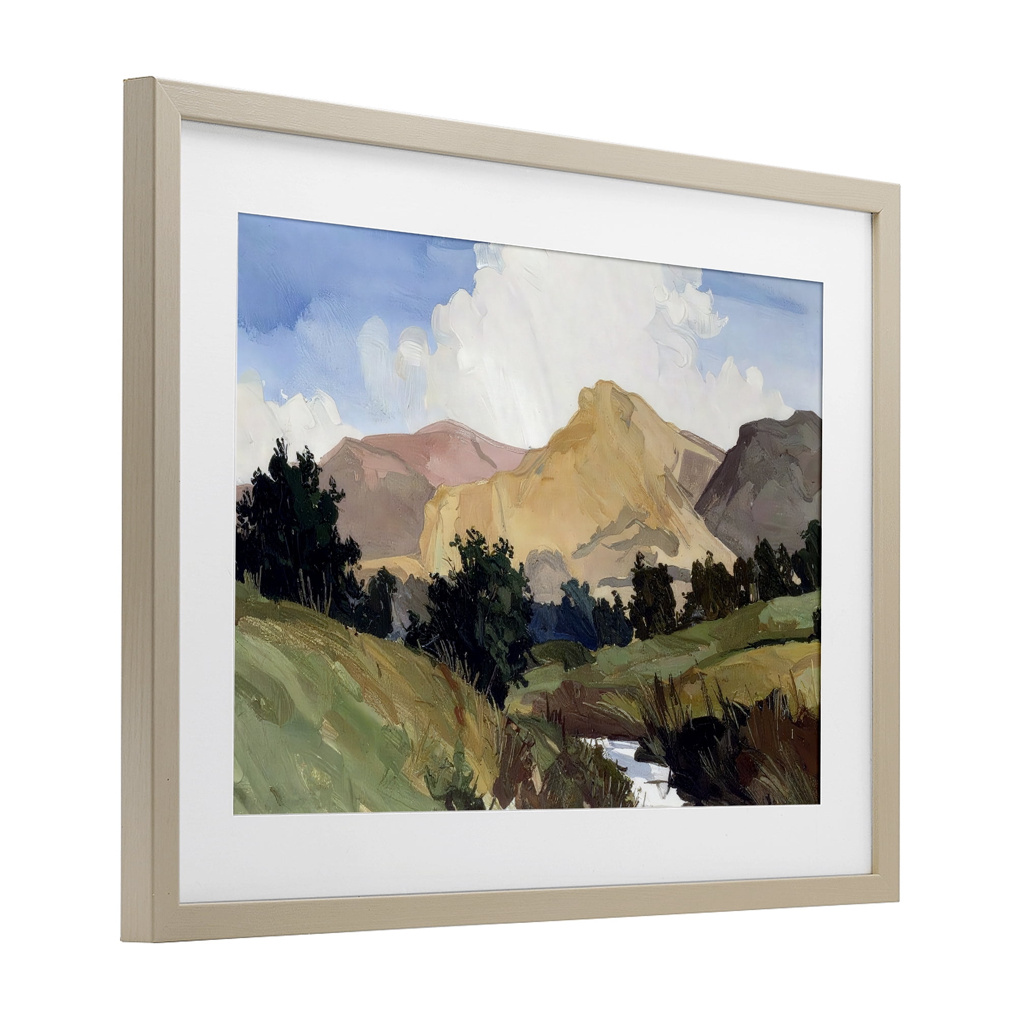 Stupell Industries River Mountain Divide Birch Framed Print Under Glass, design by Alonza Saunders