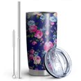 thumbnail image 2 of 20 Oz Pioneer Flower Coffee Tumbler Double Wall Insulated Stainless Steel Water Bottle | Metal Reusable Thermoses Flask with Cup Cap | Leak & Sweat Proof with Anti-Dust Lid, 2 of 7