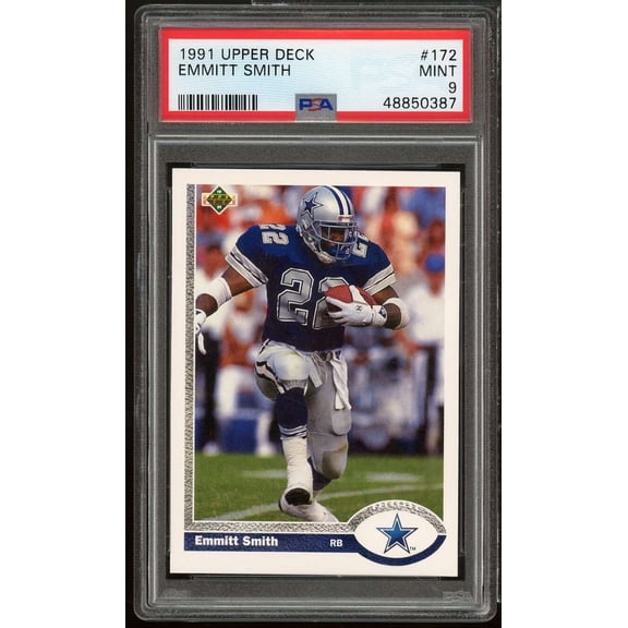 Emmitt Smith Card 1991 Upper Deck #172 PSA 9