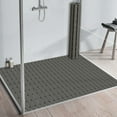 thumbnail image 3 of Yolife Extra Large PVC Shower Mat, 35.4x24 inch Non-Slip Bath Mat with Quick Drain, No Suction Cups, Easy to Cut & Store for Tub, Stall, Spa,Dark Grey, 3 of 8