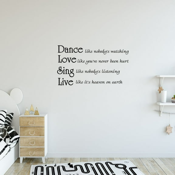VWAQ Dance Like Nobodys Watching, Inspirational Matte Black Vinyl Wall Quotes Bedroom Decor (11.5"H x 22"W)