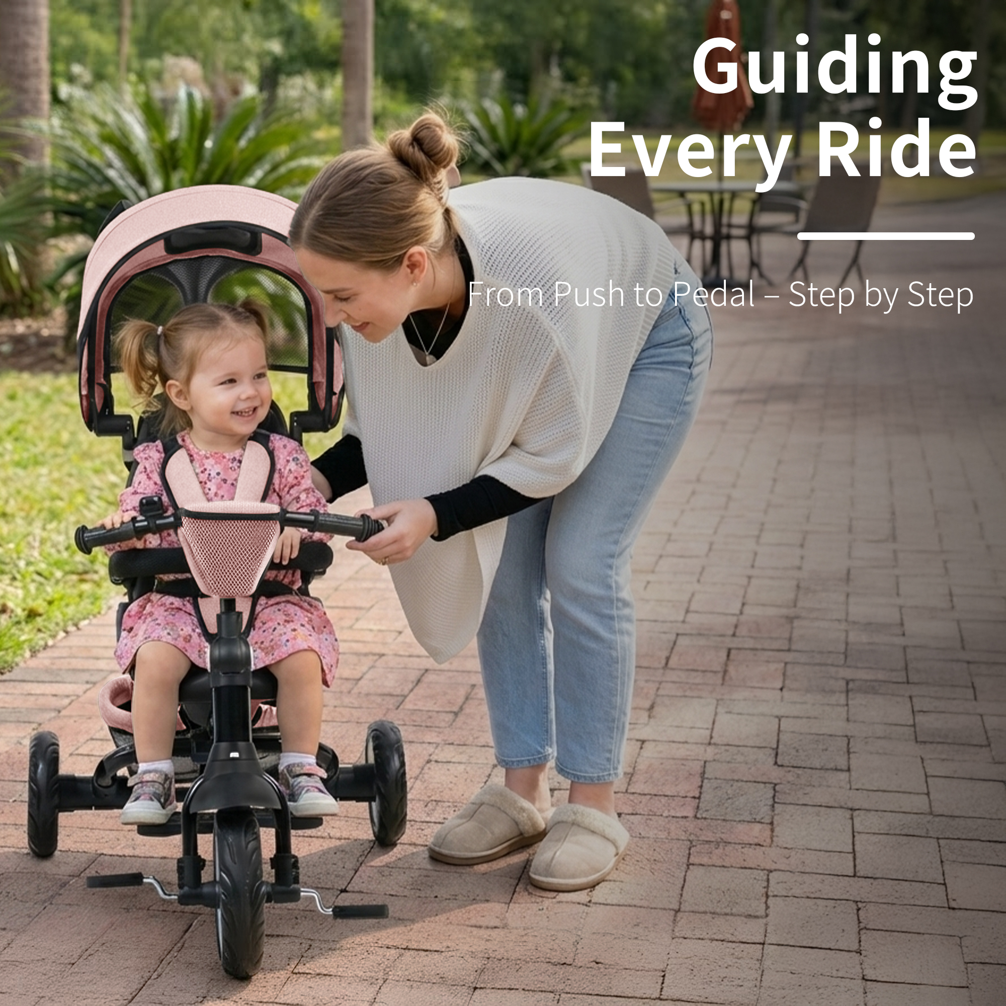 AILEEKISS 7-in-1 Kids Tricycle with Push Handle Ages 1-5 photo 5