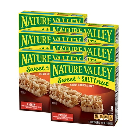 Nature Valley Granola Bars Sweet and Salty Nut Cashew 6 ct 6 Boxes