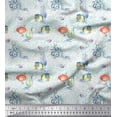 thumbnail image 1 of Soimoi Moss Georgette Fabric Fish & Octopus Ocean Printed Craft Fabric by The Yard 42 Inch Wide, 1 of 2