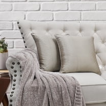 Home Soft Things Marquesa Dots Embroidery Silk Filled Throw Pillow 2 Piece Set - Pewter Stone - 18" x 18"