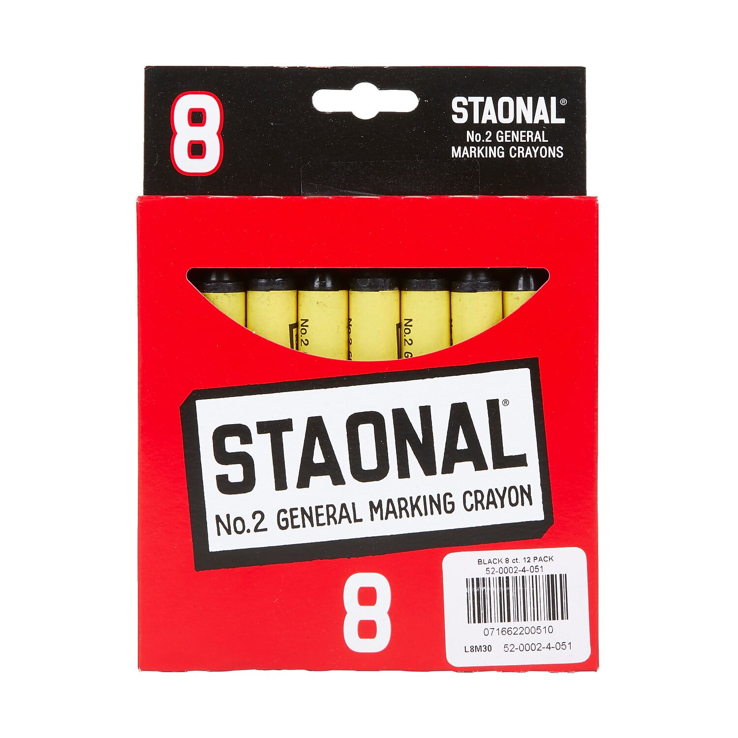 Crayola Staonal Marking Crayons Black 8/Box (52-0002-2-051) 563901