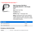 thumbnail image 2 of Right Passenger Side Mirror - Compatible with 2014 - 2015 Honda Civic, 2 of 2