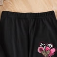 thumbnail image 7 of Wxirdiow Summer Clothes Kid Girls 2PCS Outfit Set Short Sleeve Tops & Flare Pants with Heart Print Casual Girl Clothes Black Size,4-5 Years, 7 of 7