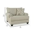 thumbnail image 5 of Benjara Asen 51 Inch Wide Oversized Chair, 1 Pillow, Rolled Arms, Beige Polyester, 5 of 5