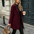 thumbnail image 5 of Fengqque Women's Hooded Double Breasted Trench Coat Notch Lapel Mid Length Winter Coat for Women Long Sleeve Casual Fall Outerwear with Side Hand Pockets Multi Colors, 5 of 7