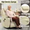 thumbnail image 4 of Korser Swivel Rocker Recliner Chair with Massage Faux Leather for Living Room,Beige, 4 of 7