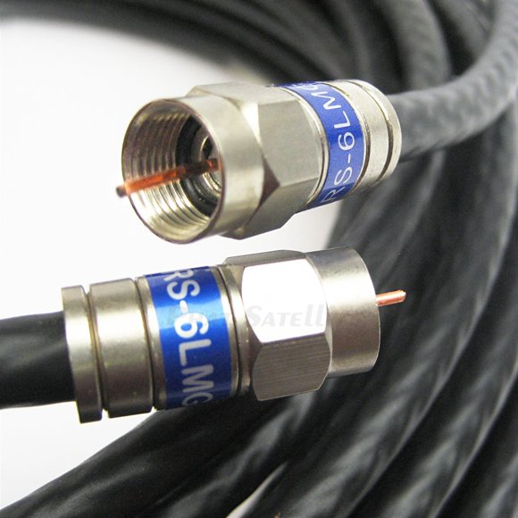 95ft Outdoor & in Wall Quad Shield RG6 Cable 18AWG 3Ghz 75 Ohm HD Antenna DirecTV Satellite Approve Weather Seal All Brass CONNECTORS UL ETL CL2 Cut to Order Assembled in USA by PHAT SATELLITE INTL
